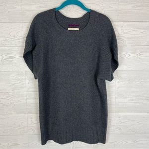 Velvet By Graham & Spencer Gray 100% Cashmere Short Sleeve Sweater Small Petite